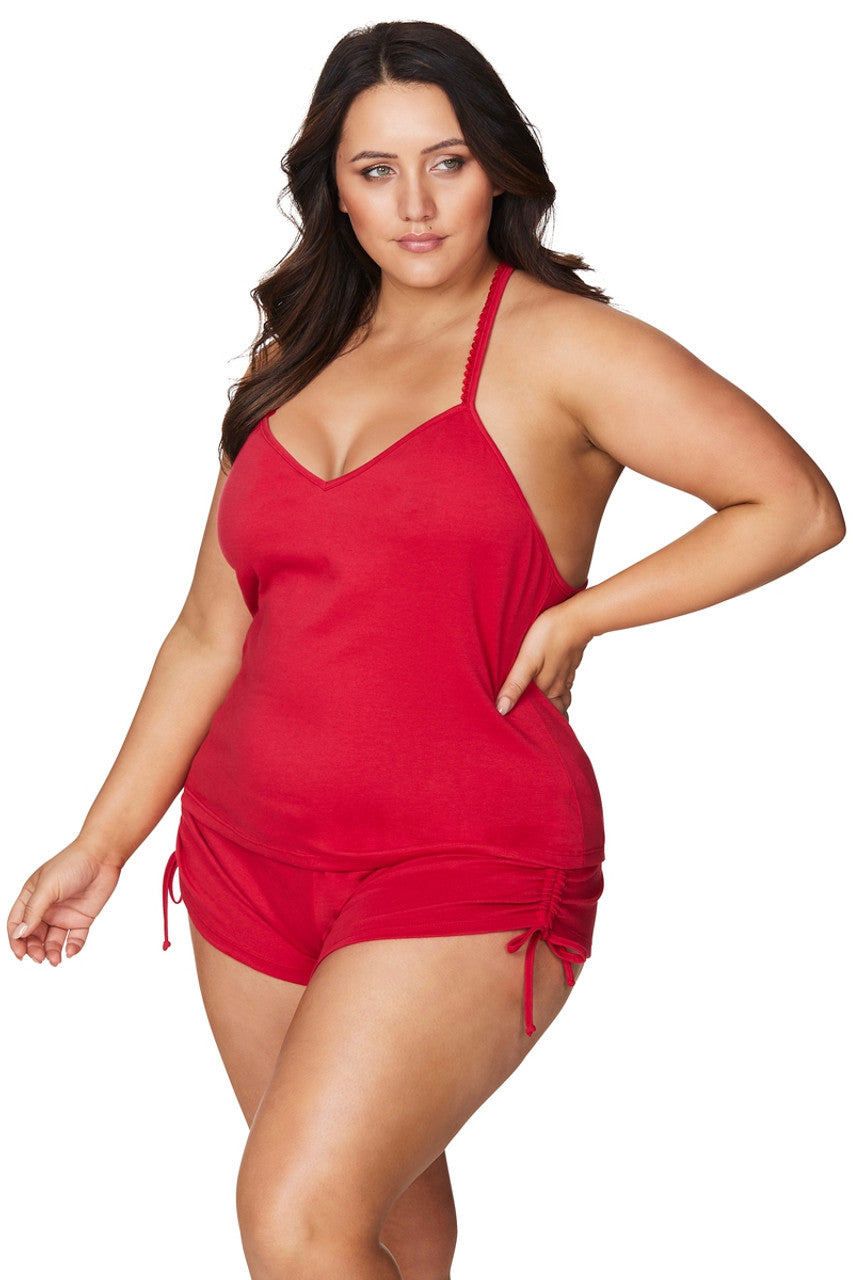 Curvy Luisa T-Back Sexy Set Red