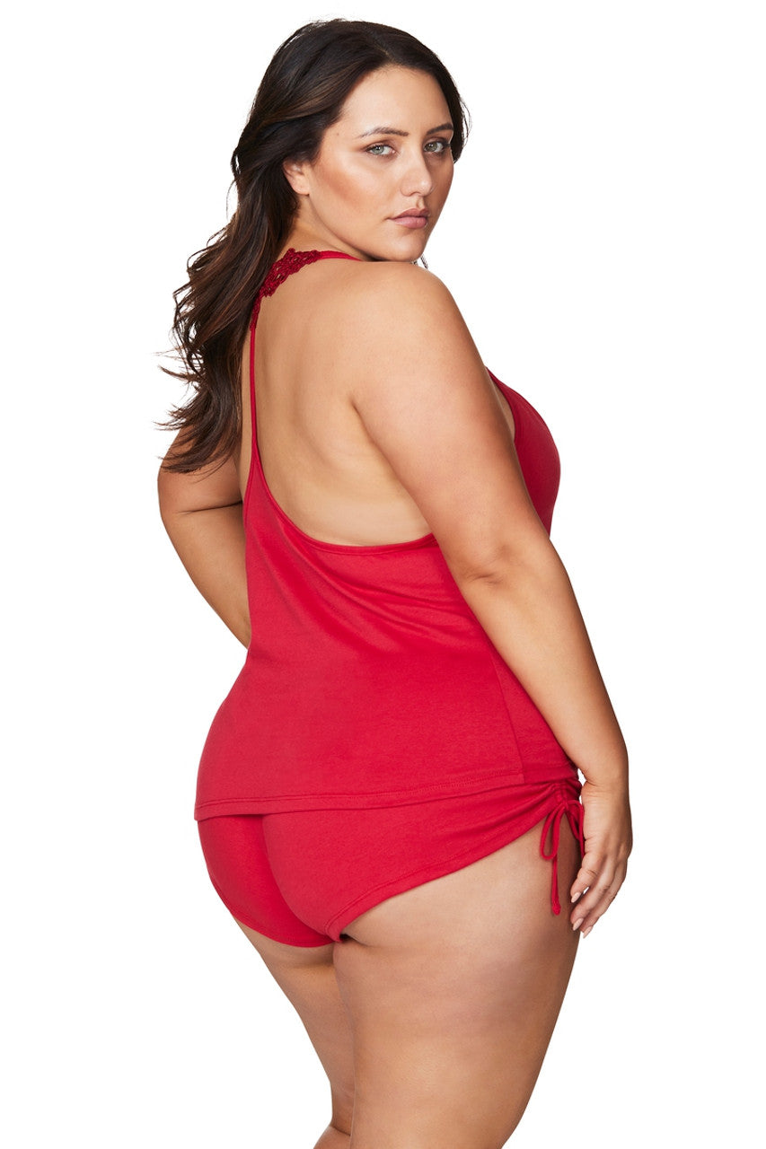 Curvy Luisa T-Back Sexy Set Red